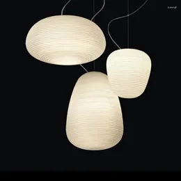 Pendant Lamps Modern LED Milky White Glass Lights Swirl Cocoon Hanging Chandelier Living Dining Room Restaurant Decor Lamp