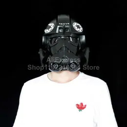 Yıldız Empire Donanma Tie Fighter Jet Pilot Savaş Rol Yapma PVC Maske Kask Cadılar Bayramı Partisi Karnaval Kostümleri Props HKD230810