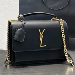حقائب مصمم أكياس الكتف حقائب اليد الفاخرة حقائب الأزياء النسائية YS-Leather Bag Bag Calfskin Classics خطوط قطرية سلاسل مبطن