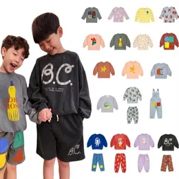 Hoodies sweatshirt stok çocuk sweaters bahar bc marka kız bebek erkek tişörtü pamuk sevimli çocuk uzun kollu tişört kıyafetleri üst 230809