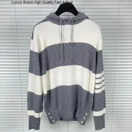 Men's Hoodies High-end Fashion Brand Original Stripes Design Women's Luxury Fleece Hooded Famous Unisex High Quality Wool Hoodie