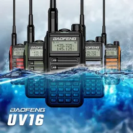 Walkie Talkie BAOFENG 1pc UV16 Max V2 8W IP68 Waterproof Rechargeable Ham Radio For Outdoor Camping Hiking