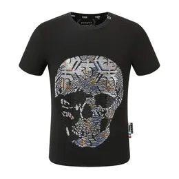 pleinxplein pp Men's T-Shirts Original design Summer shirt plein T-shirt pp cotton rhinestone shirt short sleeve 129 black white color