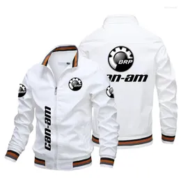 Kurtki męskie 2023 kurtka BRP Can AM Logo Drukowane zamek błyskawiczne Hip Hop High Street Baseball Windproof Motorcycle Jacke