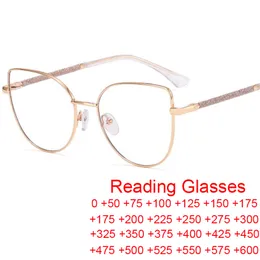 Станки для чтения мода Metal Big рамка глаз Anti Blue Lights Women Женщины высококачественные очки для чтения мужчины компьютерные очки Presbyopia 2 230809