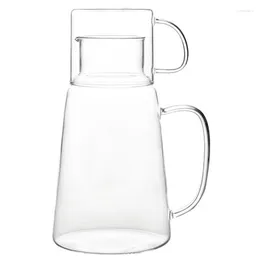 Wine Glasses High Quality Large Capacity Transparent Water Carafe Heat-Resistant Juice Decanter Pitcher With Cup Drinking Utensils