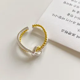 الأصلي 925 Sterling Silver Ring Love Knot Rings Gold for Women Wedding Gift Jewelry