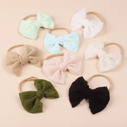 16208 New Infant Baby Mesh Big Bowknot Beadband Kids Nylon Hair Band Band Children headwear kid girls accessories 8 colors