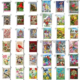 Hummingbird Garden Flag Flag Camping Bird Bird Flags Spring Summer Autumn Winter Wert Wert Yard Banner Linen Material P38