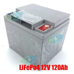 LIFEPO4 12.8V 12V 120AH بطارية الليثيوم لنظام الطاقة الشمسية شوكية تنظيف شاحن راديو RV +10A