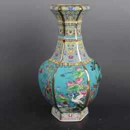 26CM Ceramic Vase Antique Collection Living Room Decoration Enamel Porcelain Home Furnishing Ornaments Housewarming Gift HKD230823