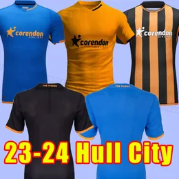 2023 Hull City Greaves Sinik Mens 축구 유니폼 Allahyar Oscar Seri Ozan.tufan 홈 어웨이 축구 셔츠 짧은 슬리브 유니폼 2024