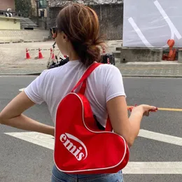 어깨 가방 한국 패션 INS 스타일 EMIS 하트 모양 가방 하이 스트리트 여성용 휴대용 핸드백 대용량 쇼핑
