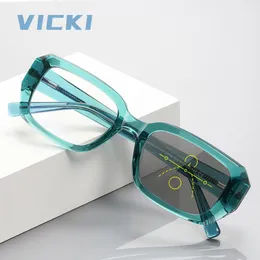 Läsglasögon vicki rectange pochromic multifocus progressiva läsglasögon för kvinnor anti blå hyperopia receptlinser glasögon 230809