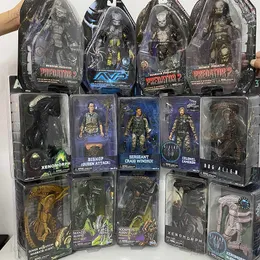 Neca Alien Figure Predator Figur Celtic Masked Scar Predator Snake Guardian Shaman City Hunter Mantis Xenomorph Warrior Aliens T230810