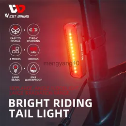 バイクライト自転車ライト防水自転車テールライトLED USB充電可能な安全性バックライトライディング警告サドルバイクリアライトHKD230810