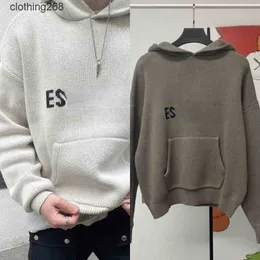 ES Hoodie Turtleneck Jumpers Loose Sweaters Casual Knits Hoody Lazy Style for Men Women Hooded Lightweight Sweatshirts US UK Essent essentails