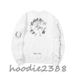 Scroll Heart Letter Collar Letter Long Cross Flower Arm Long Sleeve Hoodie S M L XL