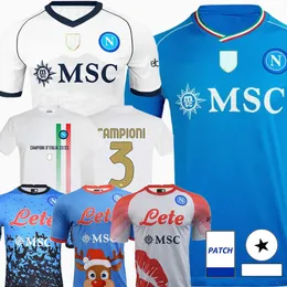 23 24 24 Maglia Napoli Soccer Jerseys Kit Kit Shirt Neapol Football Shirt Christmas Walentynki Halloween Specjalny Europejski 4th Fouth Maradona Osimhen Anguissa SSC