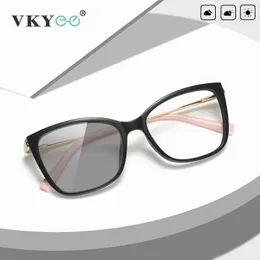 Reading Glasses VKYEE Rectangle Anti Blue Ray Reading Glasses Women Myopia Hyperopia Pochromic Prescription Custom Optical Eyeglasses PFD2072 230809