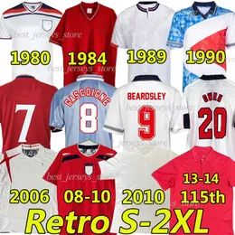 Bobby Charlton Retro Soccer Jerseys Englands 115: e Gascoigne Owen Gerrard Scholes 1982 84 87 89 90 92 94 96 98 2000 02 06 08 10 13 14 Klassisk nationell lagfotbollströja