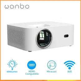 Projektörler Global Wanbo X1 Projektör Mini LED Projektör WiFi 1280*720p No Android 6000 Lümen Destek 1080p Eventesi için Proeyektör 230809