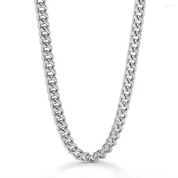 سلاسل Ziqiudie Sterling Silver Riding Neclace Men's Necklace راقية S925 الكوبي المطلي بالذهب Long Loving 6mm