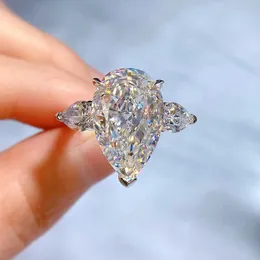 밴드 링 배 컷 11*17mm moissanite 다이아몬드 반지 Real 925 여자를위한 스털링 실버 파티 웨딩 밴드 반지 남성 약혼 보석