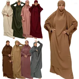 エスニック服の女性フード付きイスラム教徒ヒジャーブドレスEid Prayer Garment Jilbab abaya Khimarフルカバーラマダンガウンイスラムローブniqab djellaba