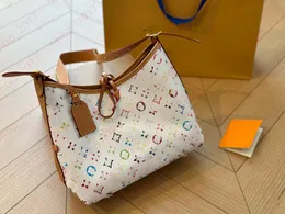 Carryall Tote Bag Tasarımcı Kadın Omuz Çantası Çok renkli baskı deri vintage hobo çanta, fermuarlı kese cüzdan moda bayan çanta crossbody alışveriş çantası