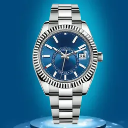 relógios de moda masculino relógio de 41 mm de máquinas automáticas aço inoxidável à prova d'água Montre Homme Relógio Skydweller 2813 Movimento Gold Color Dial Color Dial