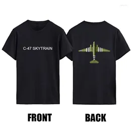 Herr t-skjortor C-47 Skytrain Militär transportflygplan Bomull T-shirts Skjorta Tryckt T-shirt Topp Creative Camisetas Mens Clothes O-Neck