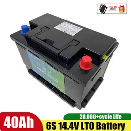 14.4V 12V 40AH LTO Batteripaket Litium Titanat Batteripaket med 6S BMS för solbåt Backup Power Scooter RV+laddare