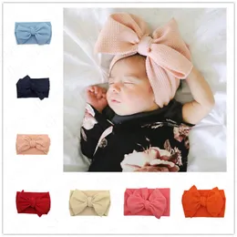 Barn baby flickor stor bowknot bred elastisk pannband band wraps 30 färger ins spädbarn nyfödda hårband hårwraps huvud wrap turbanzz