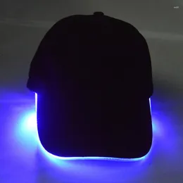 Kulkapslar unisex ledande ljus cap baseball lysande optisk fiber toppade scen blinkande hip-hop ljus glöd i mörk sporthatt