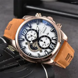 Zegarek na rękę kwarcowy luksusowy zespół Luminous ze stali nierdzewnej skórzana chronograf 44 mm na rękę