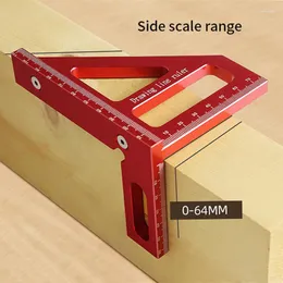 Set di utensili manuali professionali Mitra in lega di alluminio Triangolo regola Lavorazione del legno Goniometro quadrato Misurazione del layout di alta precisione per ingegnere