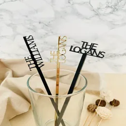 Other Event Party Supplies Personalized Drink Stirrers Gold Drink Stirrers Custom Name stir stick Wedding decor Accessories Wedding Table Centerpiece 230809