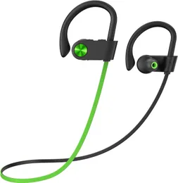 Bluetoothヘッドフォン、IPX7防水スウェットプルーフ12時間の長さのバッテリー、フィットネスワークアウトスポーツを実行するためのマイクソフトイヤーフック付きワイヤレスイヤホン