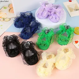 First Walkers BornToGirl Princess Baby Girls Shoes Infant Born Non-Slip Pink Green White Red Flower Lace