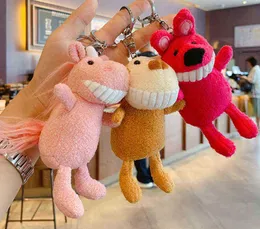 Keychains Korean version yi Tooth monkey keychain stuffed toy girl doll pendant cartoon key chain bag backpack hanging ornaments wholesale T220909