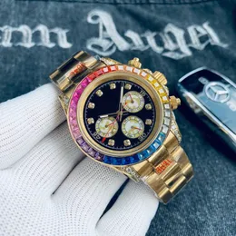 Herr Rainbow Diamond Watch High-End Designer Watch Automatic Mechanical Watch 40mm2813 Movement Sapphire Mirror rostfritt stålarmbandföretag