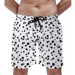 Mäns shorts dalmatiska hundtryck brädet sommar söta fläckar prickar surfing strand snabb torkning vintage grafik plus storlek stammar