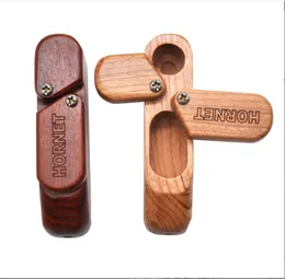 Smoking Pipe Pear blossom wood pipe with storage box, double layer rotating wood pipe