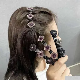 Hårtillbehör Kvinnor Elegant band Flower Fjärilspärlor Braid Hårnålar Söta dekorera klipp Bangs Hold Barrettes pannband Fash DHFC1