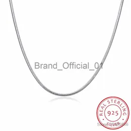 Genuine 925 Silver 2mm Round Snake Chain Colar 40cm 45cm 50cm 55cm 60cm 65cm 70cm 75cm Menino Menino Chain Chain X0810