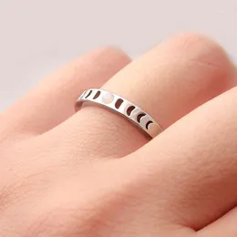 Bröllopsringar Vintage Moon Fase Dainty Stacking Ring for Women Jewelry Gift