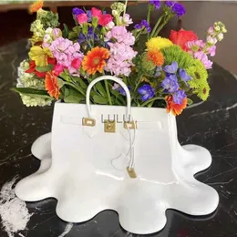 Bolas de resina grandes Vaso de flores seco Vaso de bolsa sofisticada Vaso Ornamento de flores Decoração de casa Decoração da sala de estar Vaso de mesa HKD230810