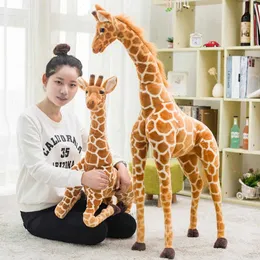 Animais de pelúcia de pelúcia 60/80cm gigante da vida real girafa brinquedos de pelúcia de alta qualidade animais de pelúcia bonecas macias crianças bebê presente de aniversário decoração do quarto