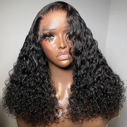 Glueless Short Bob Human Hair Deep Wave 5x5 Lace Closure Wigs Remy Pre Cut Curly 13x4 Lace Frontal Wig for Women